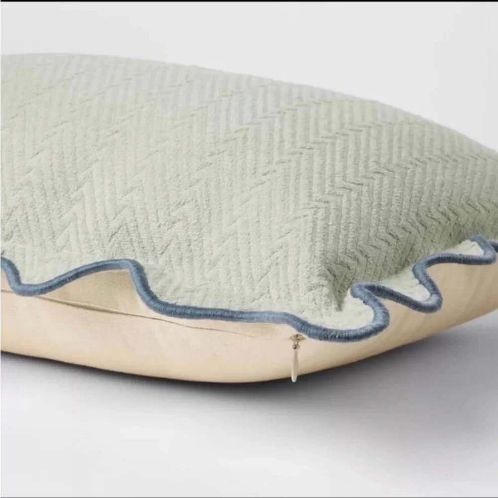 Lumbar Textured Easter Herring Bone Pillow Green Mirage - Threshold Studio McGee